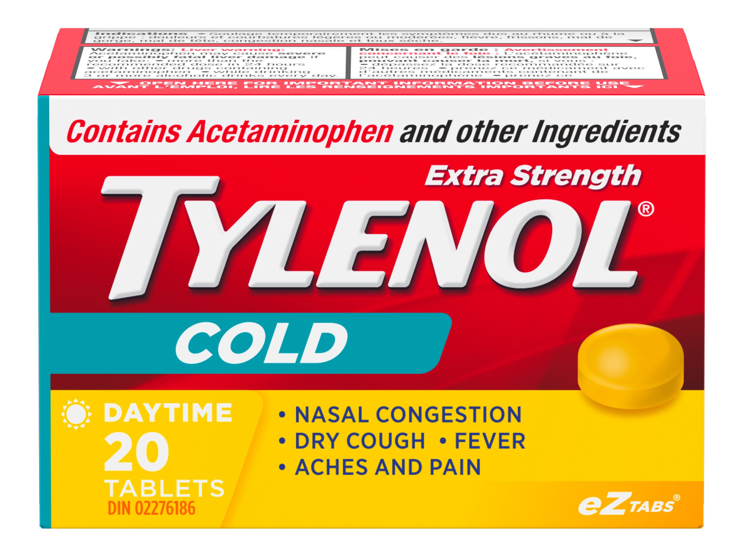 Tylenol* Extra Strength Cold Daytime eZ Tabs - 20's