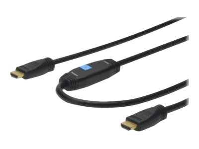 DIGITUS HDMI Anschlusskabel Ethernet,Verstärker,15m,schwarz - AK-330118-150-S
