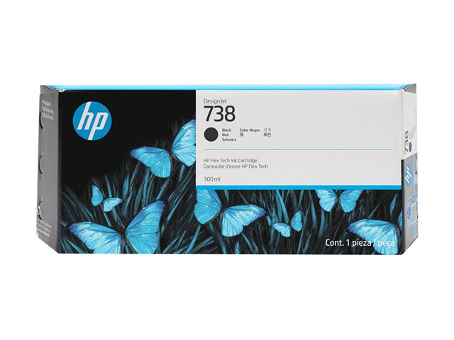 HP 738 300-ml Black DesignJet Ink Cartri 498N8A