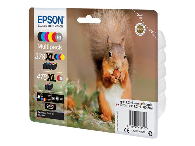 Image of Epson 478XL Multipack - 6-pack - high capacity - grey, black, yellow, cyan, magenta, red - original - ink cartridge