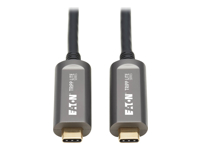 Eaton Tripp Lite Series USB-C AOC Cable (M/M) - USB 3.2 Gen 2 (10 Gbps) Plenum-Rated Fiber Active Optical Cable - Data Only, Black, 15 m