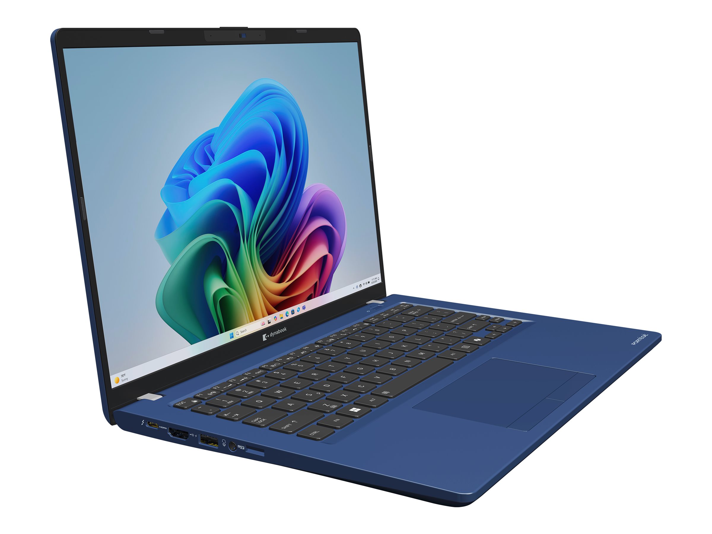Dynabook Toshiba Portégé X45W-M Copilot+ PC 14 AMD Ryzen 5 230 16 GB RAM 256 GB Product shot Left-angle 79900