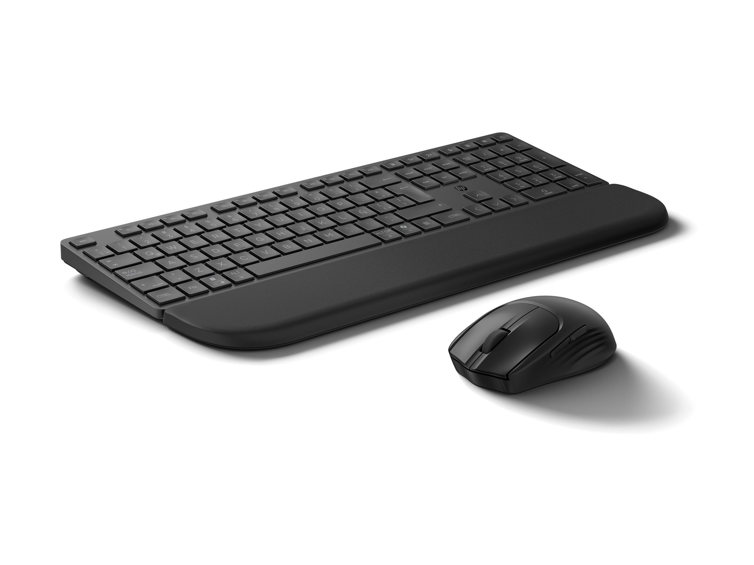 HP 585C keyboard and mouse set dual mode 3-zone layout multi-device low profile key travel Product shot Multi-angle 79101