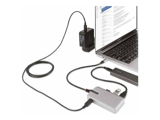 StarTech.com 4-Port USB-C Hub with USB-C DP Alt Mode Video Output 4K 60Hz, 3x USB-A, 1x USB-C, 100W Power Delivery Pass-Through, USB 3.2 Gen 2 (10Gbps), Portable USB Type-C to USB Type-A/C - 1ft (30cm) Host Cable (HB31C3A1CDPPD3)