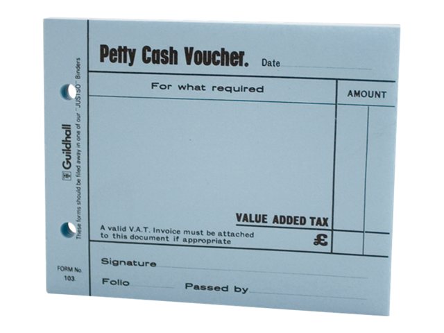 Guildhall No 103 Petty Cash Voucher Pad 100 Sheets 101 X 127 Mm