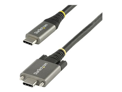 StarTech 20" 50cm Side Screw Locking USB C Cable 10Gbps, USB 3.1/3.2 Gen 2 Type-C Cable, 100W (5A) Power Delivery Charging, DP Alt Mode, Dual Screw Lock, USB-C to C Cord, Charge/Sync