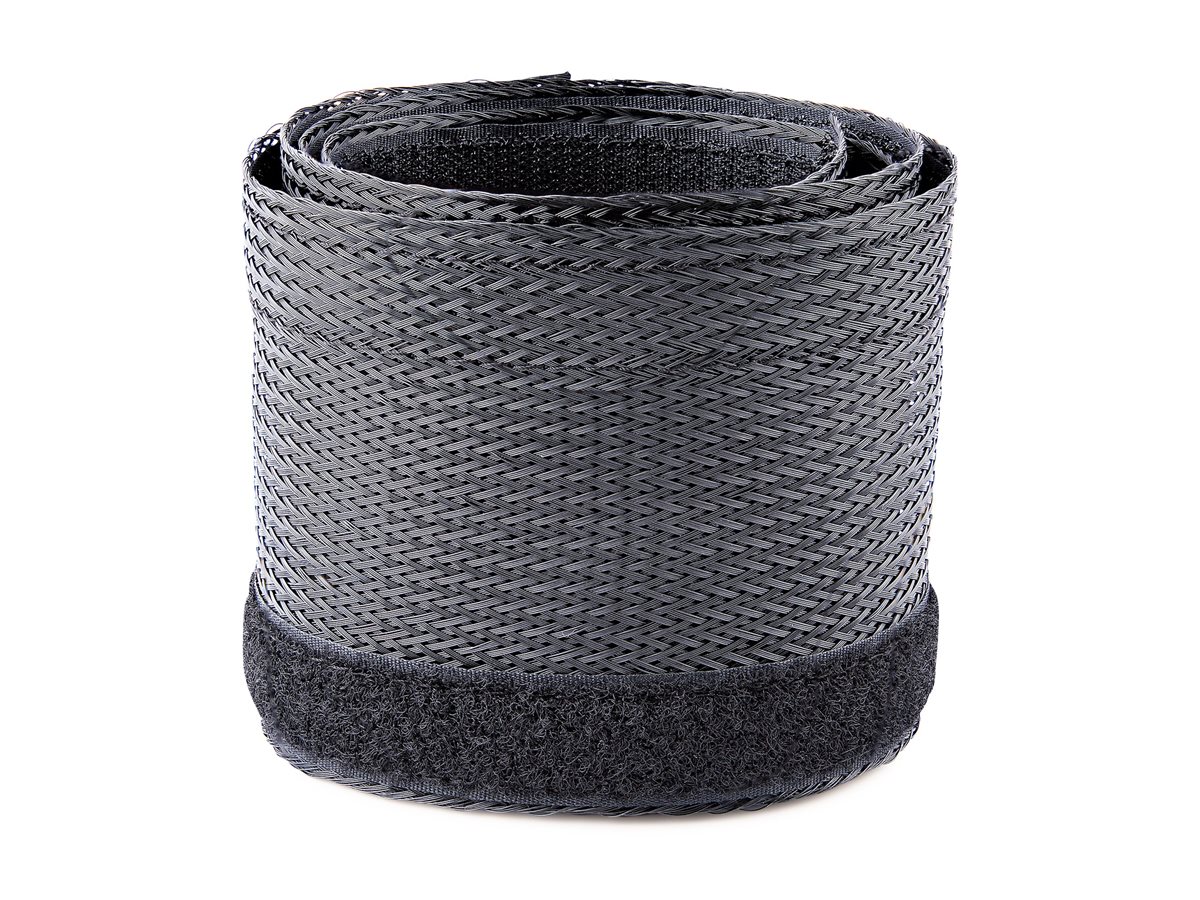 StarTech.com 10ft (3m) Cable Management Sleeve, Trimmable Heavy Duty Cable Wrap, 1.2" (3cm) Dia Polyester Mesh Computer Cable Manager/Protector/Concealer - Black Cord Organizer/Hider, Floor Cable Cover, Wire Wraps (WKSTNCMFLX) - objímka pro správu kabelů – foto 2