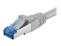 goobay CAT 6a Kabel med afskærmning med folie og kobberfletning (SFTP 1.5m Netværkskabel Grå