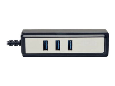 Tripp Lite Portable 4-Port USB 3.0 SuperSpeed Mini Hub with Built In Cable - Hub - 4 x SuperSpeed USB 3.0 - desktop