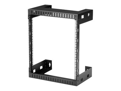 StarTech.com 12U 19" Wall Mount Network Rack, 12" Deep 2 Post Open Frame Server Room Rack for Data/AV/IT/Computer Equipment/Patch Panel with Cage Nuts & Screws 200lb Weight Capacity, Black