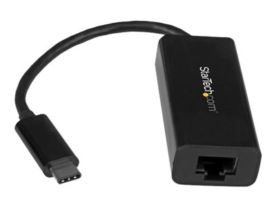 StarTech.com USB C to Gigabit Ethernet Adapter - Black - USB 3.1 to RJ45 LAN Network Adapter - USB Type C to Ethernet (US1GC30B)