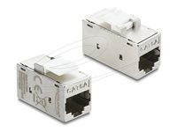 Delock CAT 6a Afskærmet Nøglestensmodul Hvid Sølv