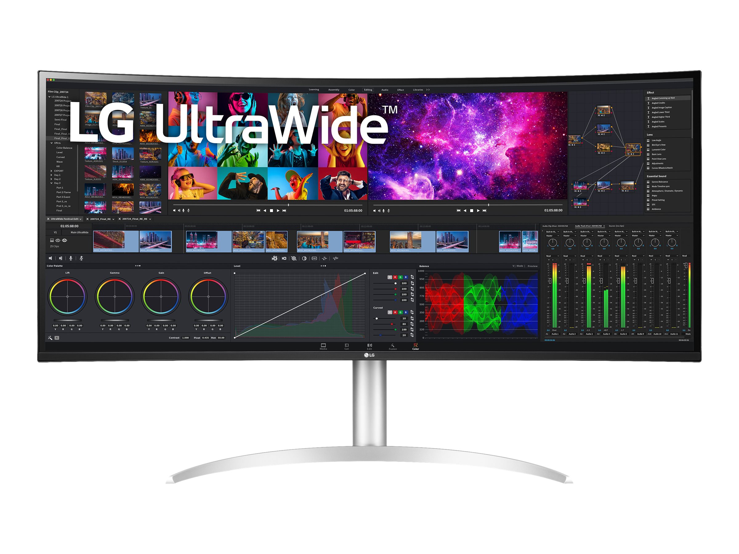 LG 40WP95C-W LED monitor curved 40 Product shot Close-up 75800