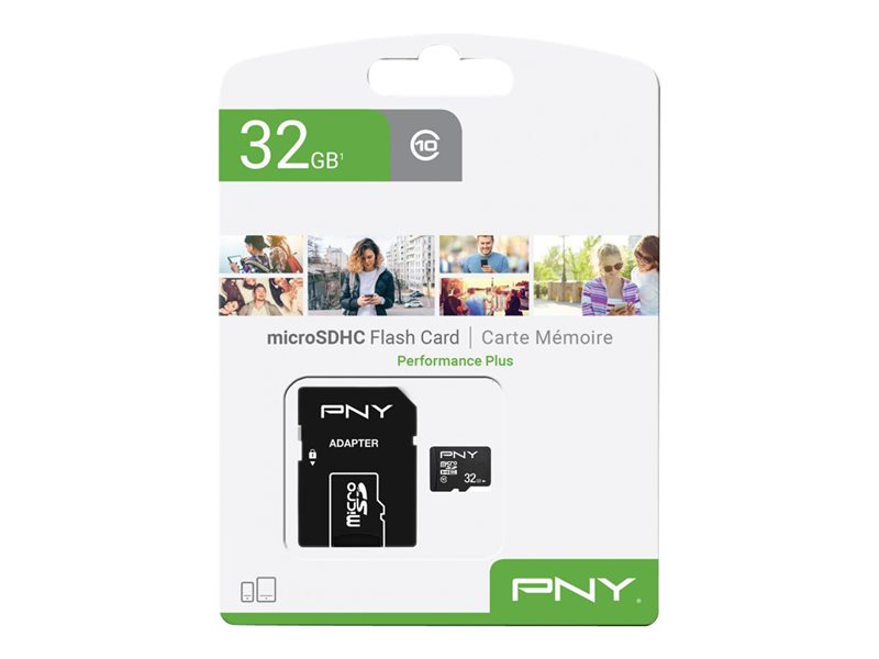 PNY Performance Plus - Flash-Speicherkarte - 32 GB - Class 10 - microSDHC