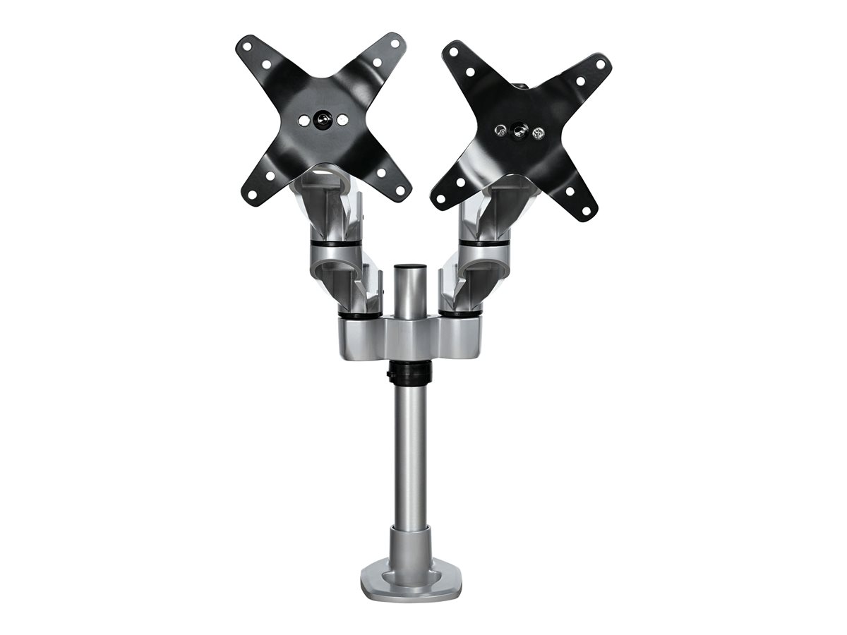 StarTech.com Desk Mount Dual Monitor Arm, Premium Articulating Monitor Arm, up to 27" VESA Mount Displays, Height Adjustable Monitor Mount, Rotating/Swivel/Tilt, Desk Clamp/Grommet, Silver - Easy & Quick Assembly (ARMDUALPS) montážní sada - nastavitelné rameno - pro 2 LCD displeje - stříbrná - kompatibilní s TAA – foto 2