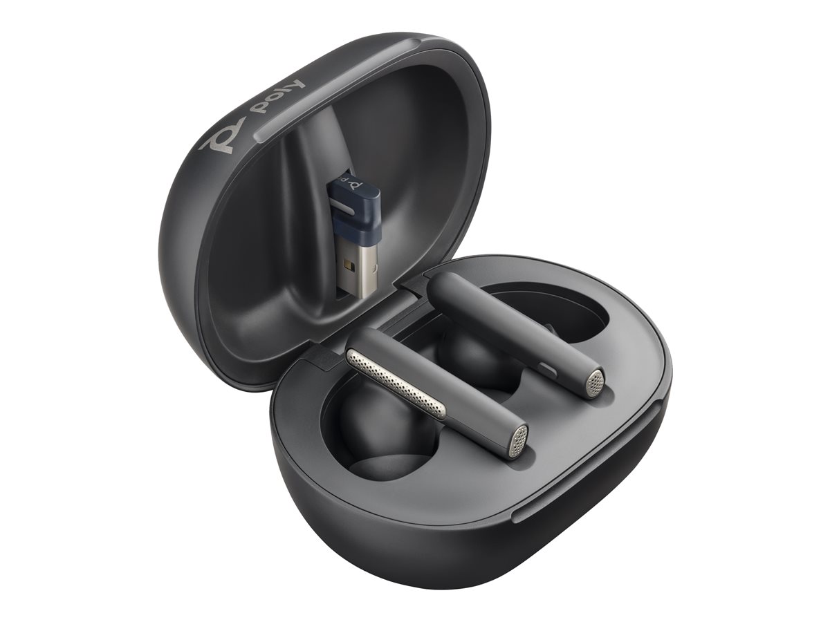 Poly Voyager Free 60+ UC M Carbon Black Earbuds +BT700 USB-C Adapter +Touchscreen Charge Case – foto 2