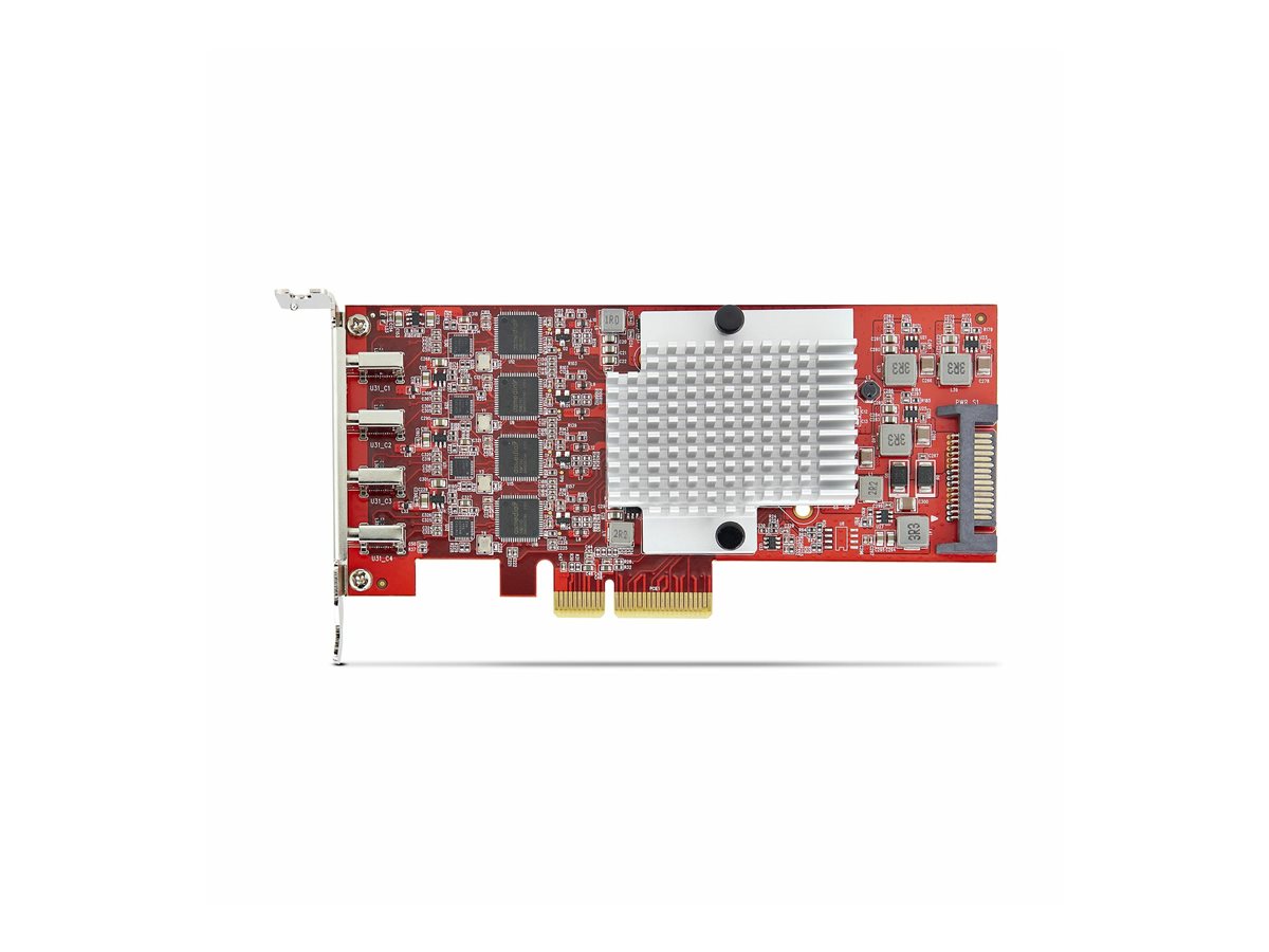 StarTech.com 4-Port USB Type-C PCIe Card, USB-C 10Gb, 4x Controllers, TAA - USB adaptér - PCIe 3.0 x4 - USB-C 3.2 Gen 2 x 4 - kompatibilní s TAA – foto 2