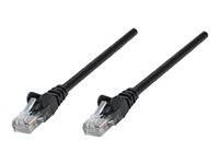 Intellinet Network Patch Cable, Cat5e, 1m, Black, CCA, U/UTP, PVC, RJ45, Gold Plated Contacts, Snagless, Booted, Lifetime War