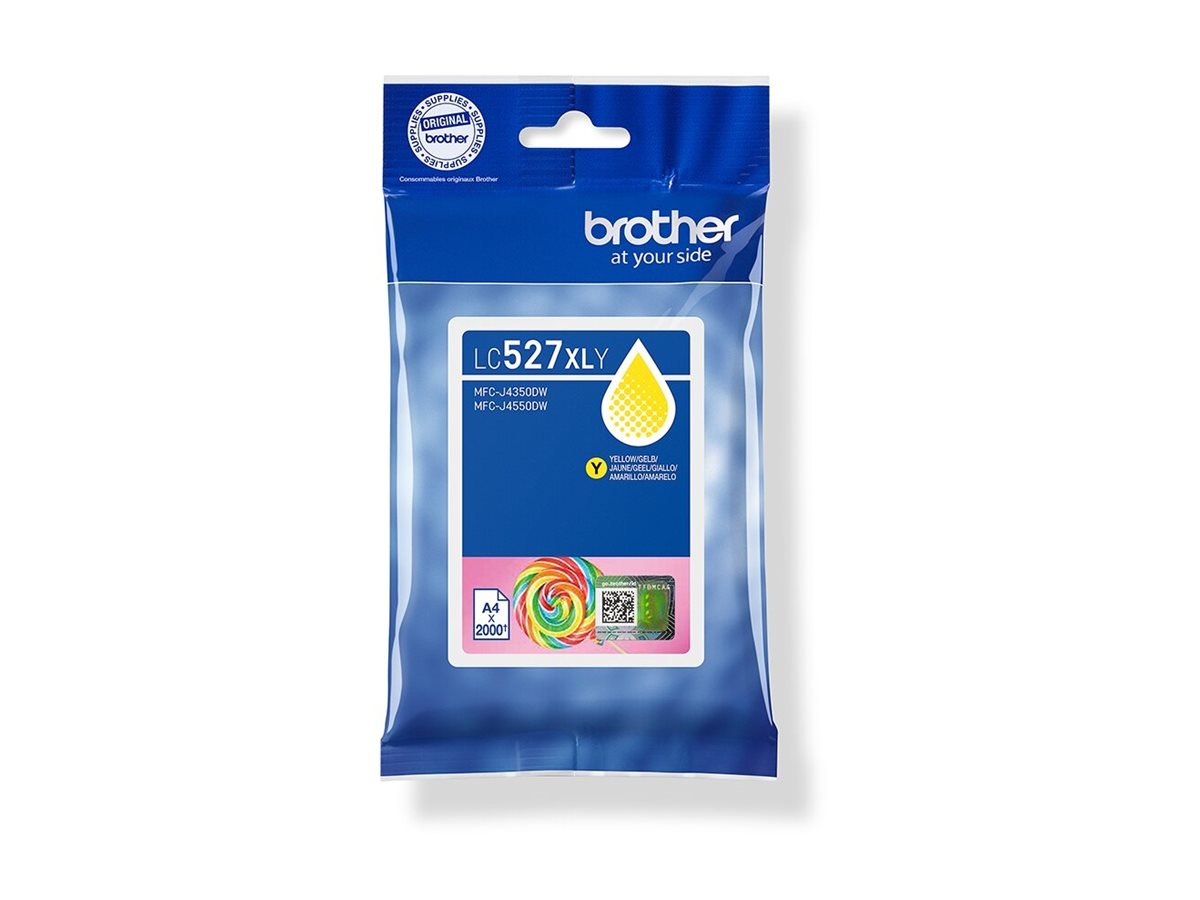 An image of Brother LC527XLY - High Yield - yellow - original - ink cartridge