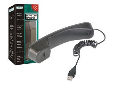 DIGITUS Telefonhörer USB-A, für Skype, Kabel 1.8-1.9m