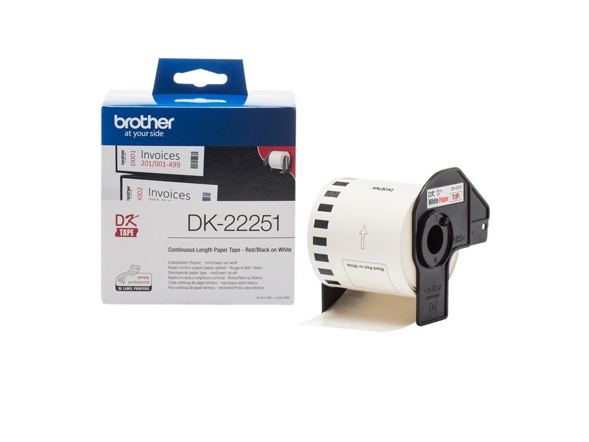 An image of Brother DK22251 - label continuous paper - 1 roll(s) - Roll (6.2 cm x 15.24 m)