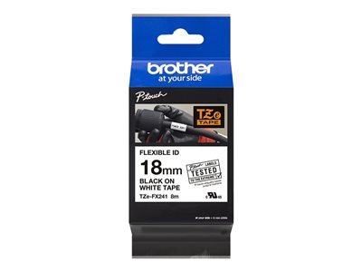 TZe-FX241 - Adhesive - black on white - Roll (1.8 