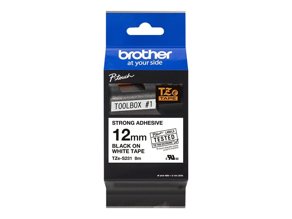 BROTHER RUBAN NOIR/BLANC 12 MM