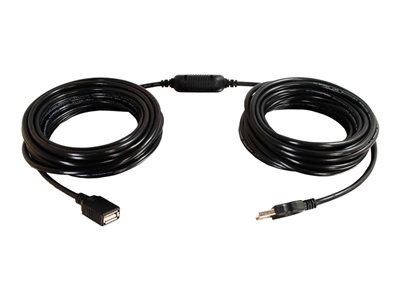 C2G 25ft USB Extension Cable - Active USB A to USB A Extension Cable with Center Boost - USB 2.0 - M/F