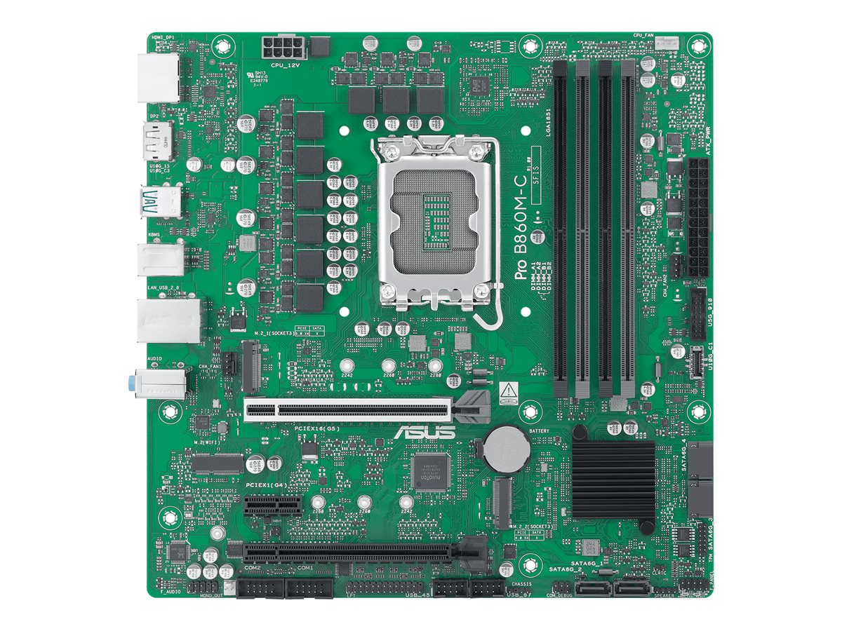 ASUS B860 LGA 1851 mATX motherboard PCIe 5.0 DDR5 two M.2 slots dual DisplayPort HDMI