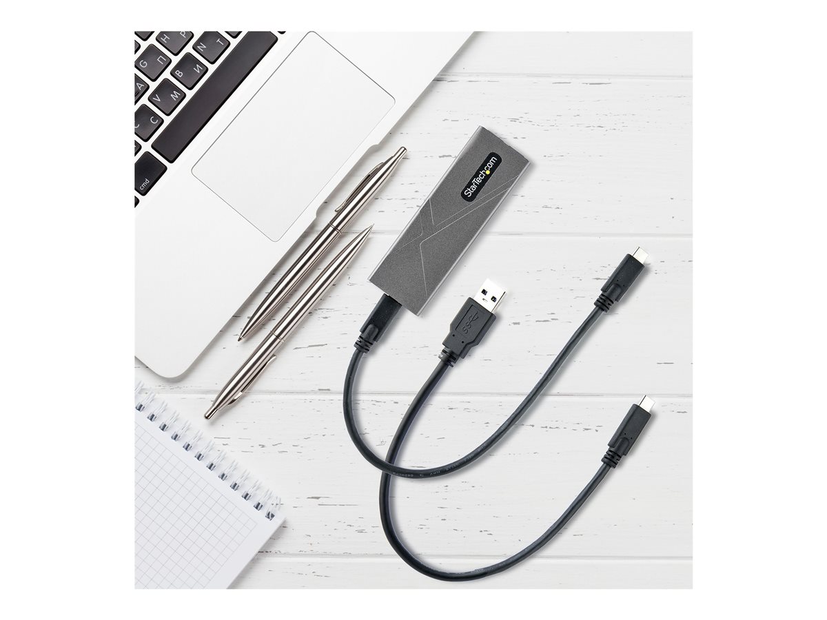 StarTech.com USB-C 10Gbps to M.2 NVMe or M.2 SATA SSD Enclosure, Tool-free M.2 PCIe/SATA NGFF SSD Enclosure, Portable Aluminum Case, USB Type-C & USB-A Host Cables, For 2230/2242/2260/2280 - Works w/ Thunderbolt 3 (M2-USB-C-NVME-SATA) - kryt úložiště - M.2 Card (PCIe NVMe & SATA) - USB-C 3.2 (Gen 2) – foto 15