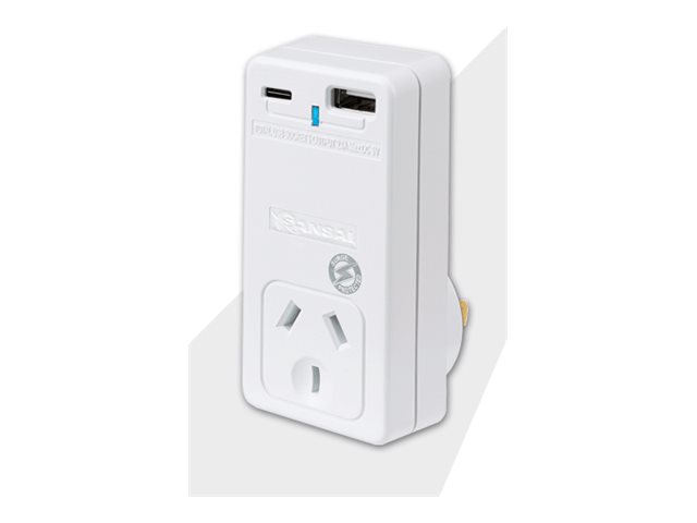 Sansai power adapter 2400 Product shot Right-angle 79400
