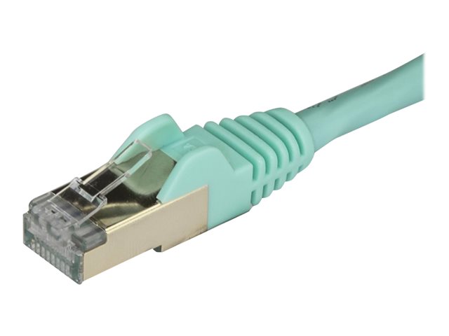 StarTech.com 1m CAT6A Ethernet Cable, 10 Gigabit Shielded Snagless RJ45 100W PoE Patch Cord, CAT 6A 10GbE STP Network Cable w/Strain Relief, Aqua, Fluke Tested/UL Certified Wiring/TIA - Category 6A - 26AWG (6ASPAT1MAQ) - patch kabel - 1 m - vodě - barva – foto 9