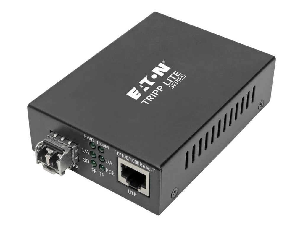 Eaton Tripp Lite Series Gigabit Multimode Fiber to Ethernet Media Converter, PoE+