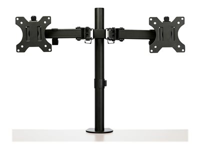 StarTech.com Desk Mount Dual Monitor Arm, Desk Clamp / Grommet VESA Monitor Mount for up to 32 inch Displays, Ergonomic Articulating Monitor Arm, Height Adjustable/Tilt/Swivel/Rotating - Space-saving Design (ARMDUAL2)