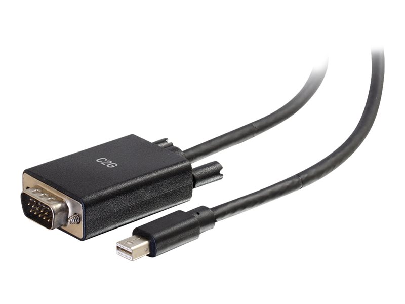 C2G 10ft Mini DisplayPort Male to VGA Male Active Adapter Cable - Black - videokonverterare - svart