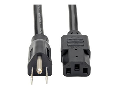 Tripp Lite 10ft Computer Power Cord Cable 5-15P to C13 Heavy Duty 15A 14AWG 10'