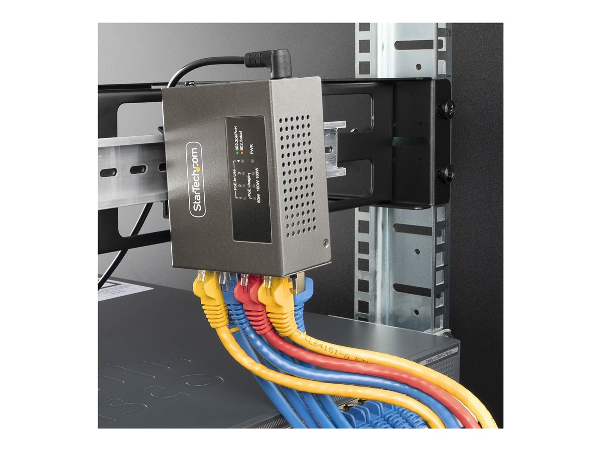 StarTech.com 4-Port Multi-Gigabit PoE++ Injector, 5/2.5G Ethernet (NBASE-T), PoE/PoE+/PoE++ (802.3af/802.3at/802.3bt), 160Watts Power Budget, Wall/DIN Rail Mountable - Unmanaged, For IP Cameras/Wireless APs/POSs (AS445C-POE-INJECTOR) - dávkovač energie - 160 Watt - kompatibilní s TAA – foto 11