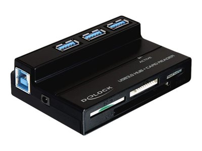 DELOCK Card Reader USB3.0 -> 60in1 +3 Port USB3.0 HUB extern - 91721