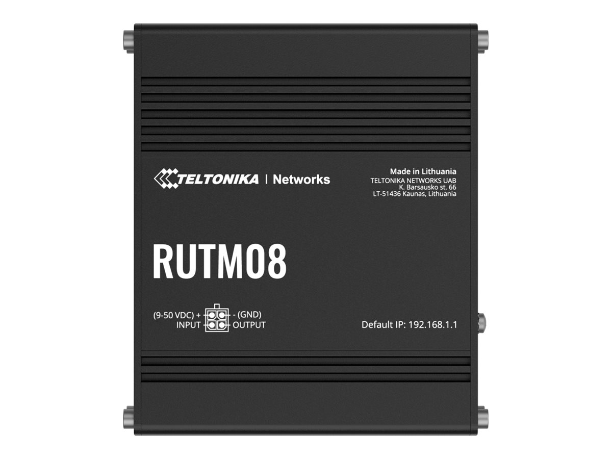 Teltonika RUTM08 router DIN rail mountable wall-mountable Product shot Front 79800