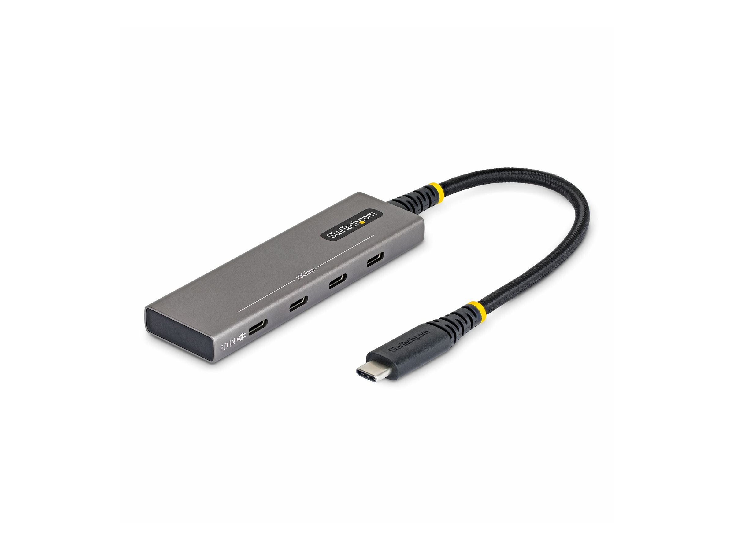 Startech - Hub - 4-port, 10 Gbps, 100 W PD charging, overcurrent protection, PCR aluminum
