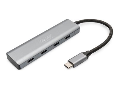 DIGITUS USB-C-Hub 4-Port 3.1->4xC3.1 integr. Kabel silber - DA-70246