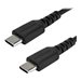 StarTech.com 2m USB C Charging Cable, Durable Fast Charge & Sync USB 2.0 Type C to USB C Laptop Charger Cord, TPE Jacket Aramid Fiber M/M 60W Black, Samsung S10, S20 iPad Pro MS Surface - Image 1: Main