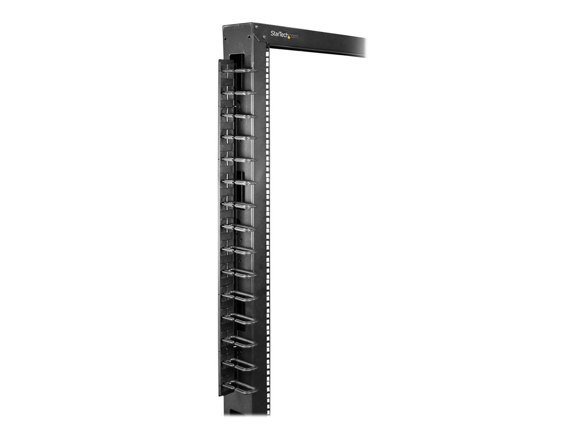 StarTech.com Vertical 0U Server Rack Cable Management w/ D-Ring Hooks - 40U Network Rack Cord Manager Panels - 2x 3ft Wire Organizers (CMVER40UD) - sada pro správu kabelů D-ring - 40U – foto 4