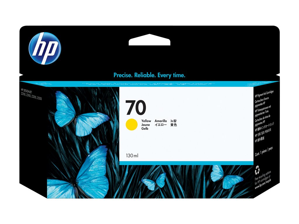 HP NO70 ENCRE VIVERA JAUNE 130M