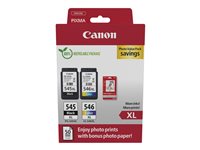 Canon PG-545XL/CL-546XL Photo Paper Value Pack - 2-pack - High Yield - black, colour (cyan, magenta, yellow) - original - ink
