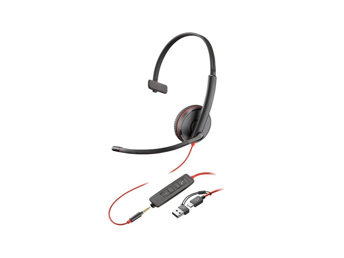 Poly Blackwire 3215 Monaural USB-C Headset +3.5mm Plug +USB-C/A Adapter – foto 2