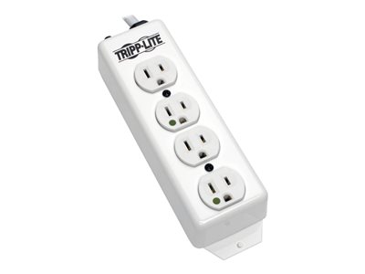 Tripp Lite Safe-IT Power Strip Hospital Medical Antimicrobial 120V 5-15R-HG 4 Outlet 15' Cord Metal