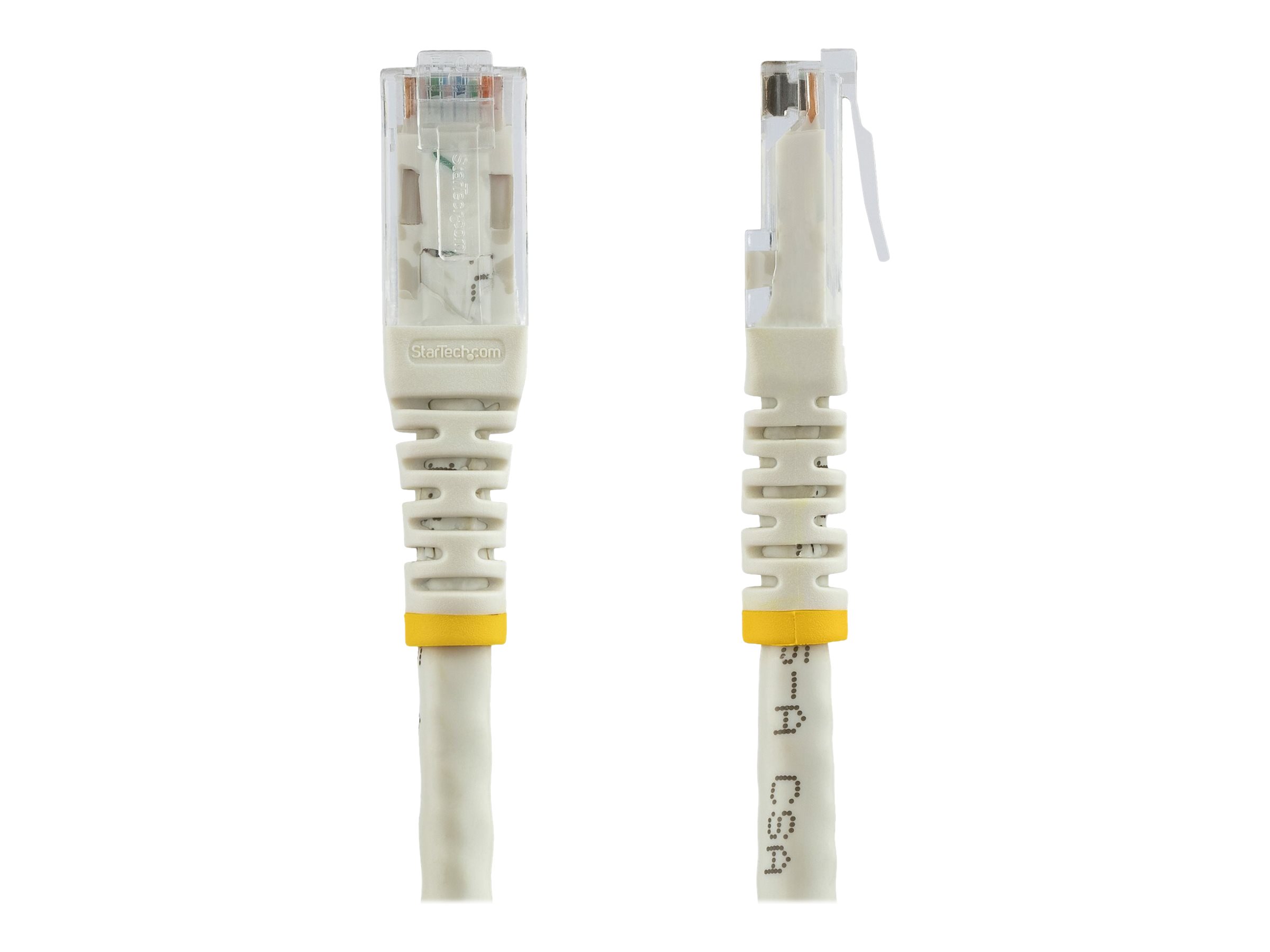 StarTech.com 1ft CAT6 Ethernet Cable, 10 Gigabit Molded RJ45 650MHz 100W PoE Patch Cord, CAT 6 10GbE UTP Network Cable with Strain Relief, White, Fluke Tested/Wiring is UL Certified/TIA