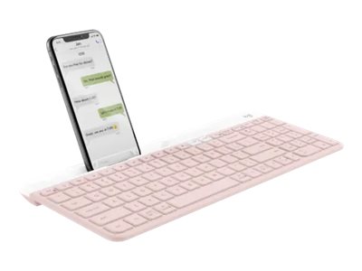 Logitech Slim Multi-Device K580 keyboard rose Input Product shot Front 79200