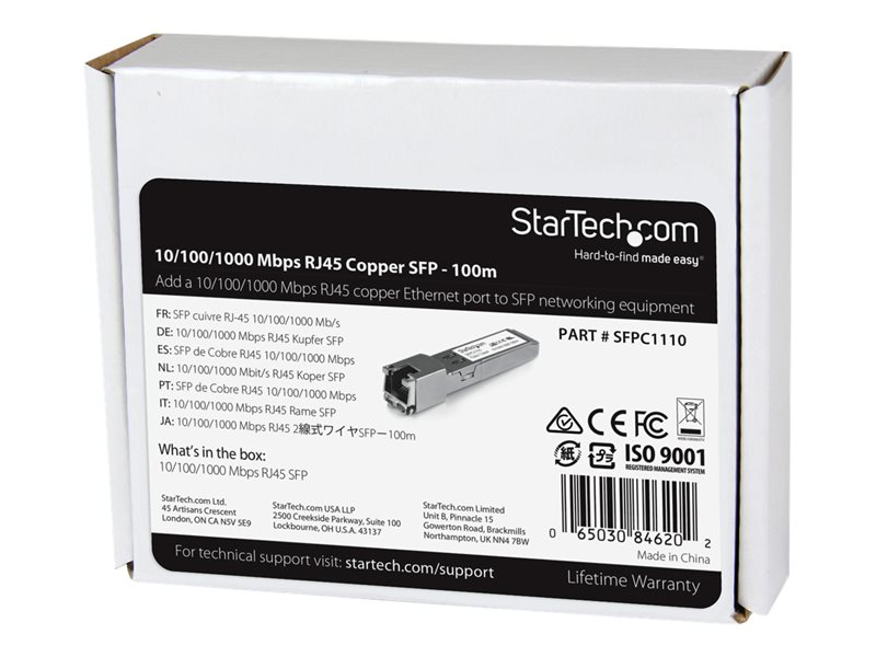 StarTech.com SFP Gigabit RJ45 cuivre compatible Cisco